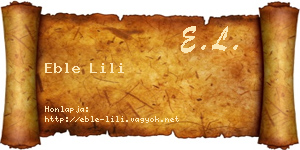 Eble Lili névjegykártya